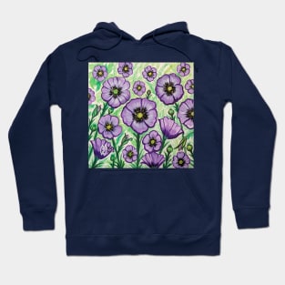 Purple poppies in remembrance of animals that served Hoodie